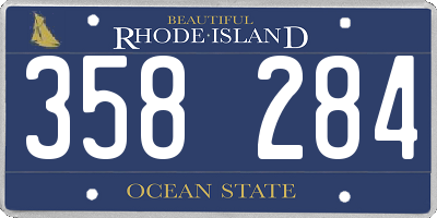 RI license plate 358284