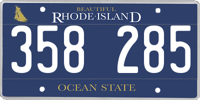 RI license plate 358285