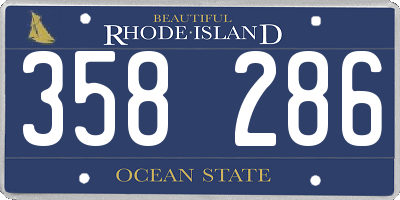 RI license plate 358286