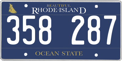 RI license plate 358287