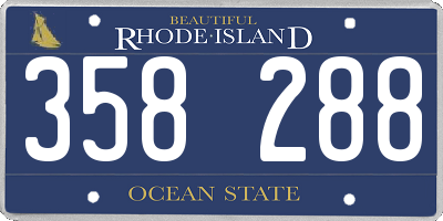 RI license plate 358288