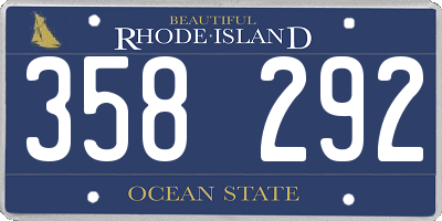RI license plate 358292