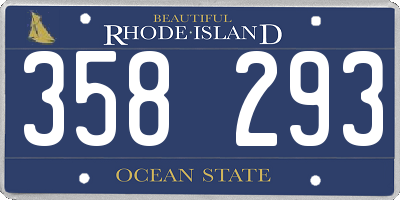 RI license plate 358293