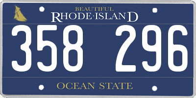 RI license plate 358296