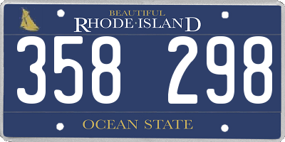 RI license plate 358298