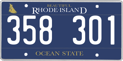 RI license plate 358301