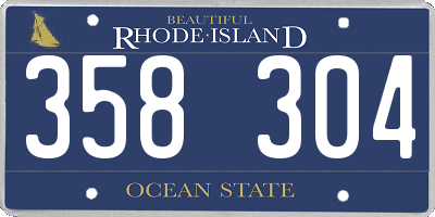 RI license plate 358304