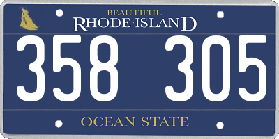 RI license plate 358305