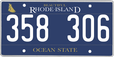 RI license plate 358306