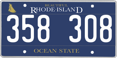 RI license plate 358308