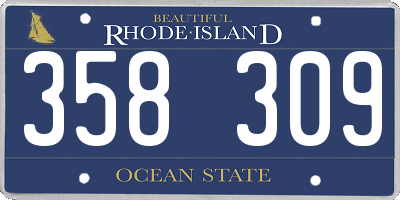 RI license plate 358309