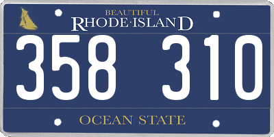 RI license plate 358310