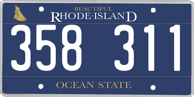 RI license plate 358311