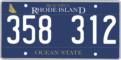RI license plate 358312