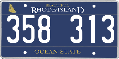RI license plate 358313