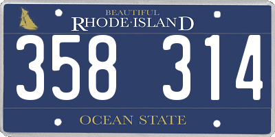 RI license plate 358314