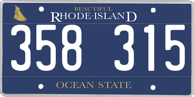 RI license plate 358315