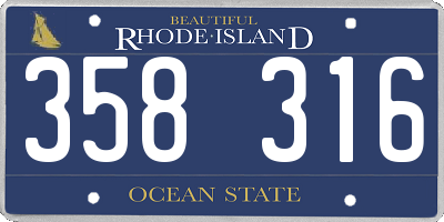 RI license plate 358316