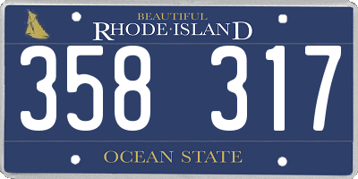 RI license plate 358317