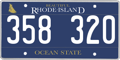 RI license plate 358320