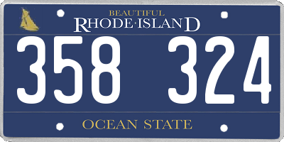 RI license plate 358324