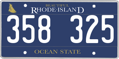 RI license plate 358325