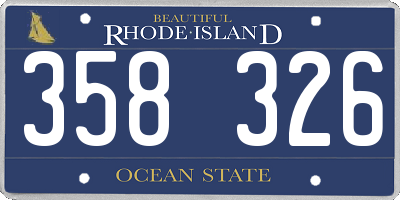 RI license plate 358326