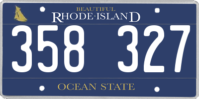 RI license plate 358327