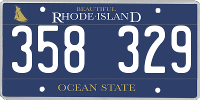 RI license plate 358329