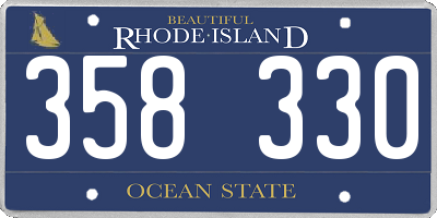 RI license plate 358330