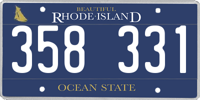 RI license plate 358331