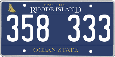 RI license plate 358333