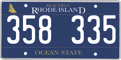 RI license plate 358335