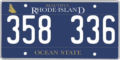 RI license plate 358336
