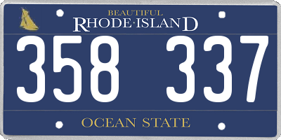 RI license plate 358337