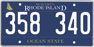 RI license plate 358340