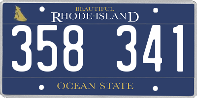 RI license plate 358341