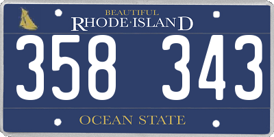RI license plate 358343