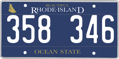 RI license plate 358346