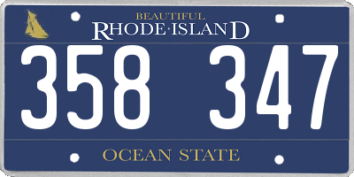RI license plate 358347
