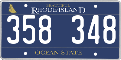 RI license plate 358348
