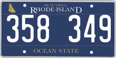 RI license plate 358349