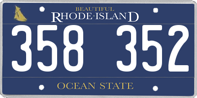 RI license plate 358352