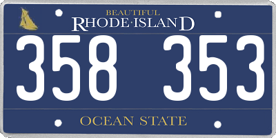 RI license plate 358353