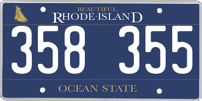 RI license plate 358355