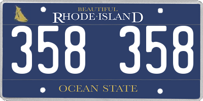 RI license plate 358358