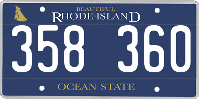 RI license plate 358360