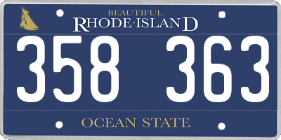 RI license plate 358363