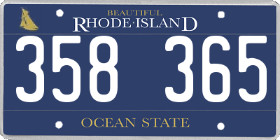 RI license plate 358365