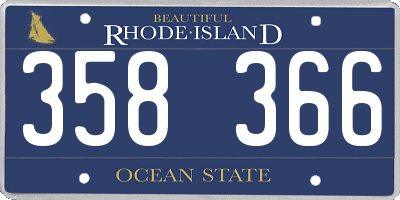 RI license plate 358366